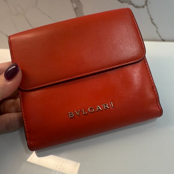 Bvlgari Serpenti Forever Tri-fold Wallet, Leather, Women's, Red - Picture 6 of 10